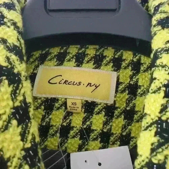 CIrcus NY  yellow plaid bomber blazer - Picture 4 of 9